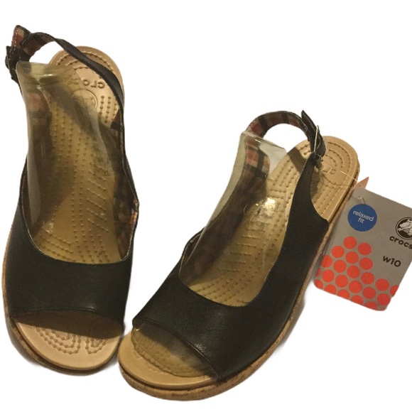 crocs slingback wedge